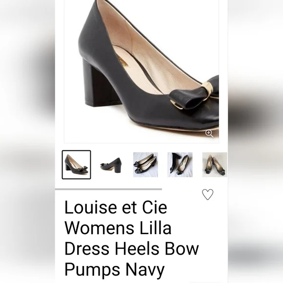 Louise et Cie | Shoes | Louise Et Cie Womens Lilla Dress Heels Pumps Navy  Wgold Bow Size 6m Vguc | Poshmark